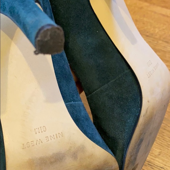 Nine West jade green suede pointed heels 6.5 - Picture 3 of 4